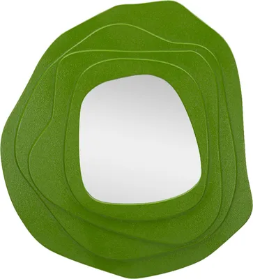 Image de FURNLUX miroir mural Dalia vert 90cm / Couleur principale : vert / Dimensions : 90 x 97 x 4 cm