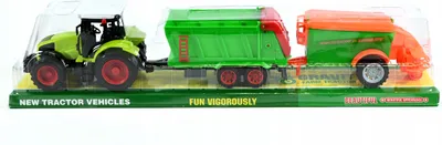 Produktbild von Spielzeug Traktor mit Anhänger & Landmaschine - Großes Bauernhof Set für Kinder 54cm Realistisch