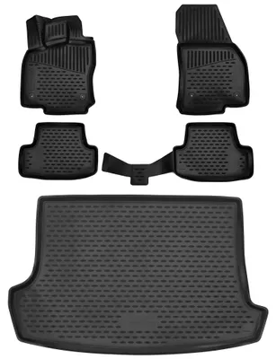 Produktbild von Gummi Kofferraumwanne + Fußmatten Set für VW T-Roc, Bj. 2017-