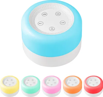 Produktbild von Tragbare Soundmaschine Baby Schnuller Einstellbares Nachtlicht mit 12 beruhigenden Geraeuschen 7 Beleuchtungsfarben Timer fuer Babys, Studenten, Erwachsene, Schlaf, Arbeit, Meditation, Yoga