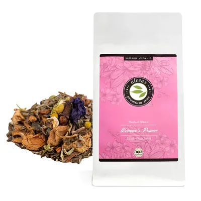Produktbild von "Women's Power", Chai Tee Lose  Koffeinfrei, Kräutertee ohne Aroma u. Ideal für Latte - ca. 35 Tassen (100 Gramm) von alveus