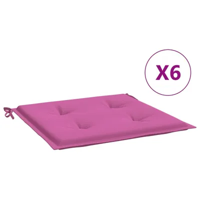 Obrázek produktu pro vidaXL Polstry na zahradní židle 6 ks. Růžová látka 50x50x4 cm