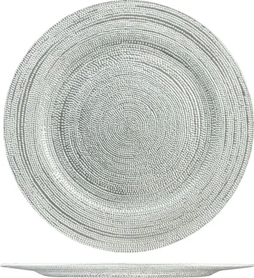 Produktbild von H&H Celebration Platzteller aus silbernem Glitzerglas, 32 cm