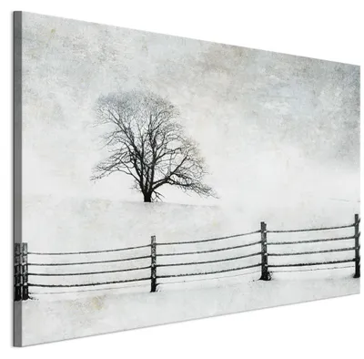 Image de LUMASOUL Tableau sur toile 90 x 60 cm, tableau sur toile Motif hivernal 4, tableaux muraux Cadre en bois, Tableau Mural pour Salon, 1 pièce