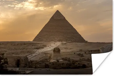 Produktbild von MuchoWow® Poster Die große Sphinx von Gizeh vor der Pyramide des Chephren 180x120 cm - Fotoplakat