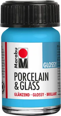 Produktbild von Marabu Farbe "Porcelain & Glass" glänzend 15 ml hellblau