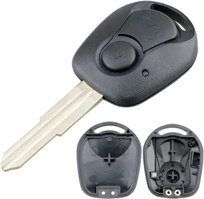 Zdjęcie produktu dla Obudowa kluczyka samochodowego Techstar, kompatybilna z Ssangyong Actyon, Kyron, Rexton, SUV – z ostrzem SSY3 i śrubą, 1 przycisk