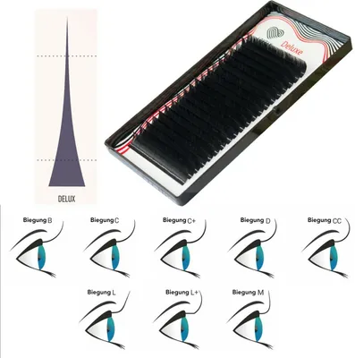 Produktbild von Wimpernverlängerung Einzelwimpern MIX Box 8-15mm Deluxe von Lovely 20 Reihen, Stärke:0.10mm, Biegung:C Biegung