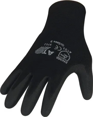 Obrázek produktu pro Rukavice velikost 10 černé EN 388 PSA II Nyl.m.PU ASATEX