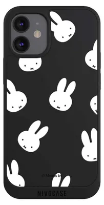 Produktbild von NIVOCASE Handyhülle für Apple iPhone 12 mini  Hülle NIVOpure Case Schwarz Muster transparent Miffy