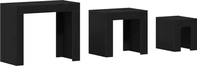 Obrázok produktu pre vidaXL Súprava konferenčných stolíkov, 3 kusy, čierna, vzhľad dubového dreva, 61 x 30 x 50 cm