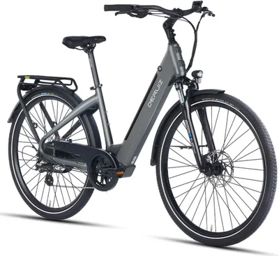 Produktbild von DERUIZ E-Bike Quartz 28 Zoll, Citybike mit 644Wh Batterie und 250W Hinterradmotor, Reichweite 160km(mit Akku-ladegerät und werkzeug), grau