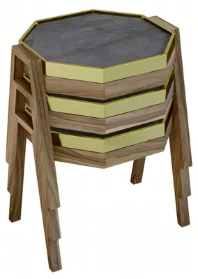 Immagine prodotto di Elegante set di tavolini da caffè in legno nero dal design moderno