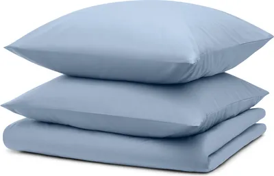 Produktbild von Blumtal Bettwäsche 200x220cm + 2x Kissenbezug 40x80cm - Mikrofaser Bed Sheets 200x220cm - 3-er Set Bettwäsche Hellblau