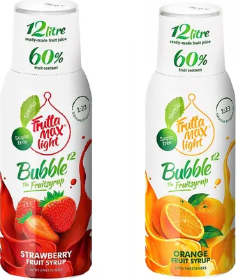 Image de Sirops Fruttamax Fraise Light Orange Light, 500ml, 2 pièces