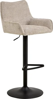 Produktbild von Actona Barhocker Hocker Höhenverstellbar beige schwarz 114 cm Sitzhocker Küchenhocker
