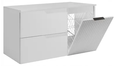 Obrázok produktu pre Rodan Skrinka pod umývadlo 100cm - s doskou a košom na bielizeň - Biela matná - MODERN