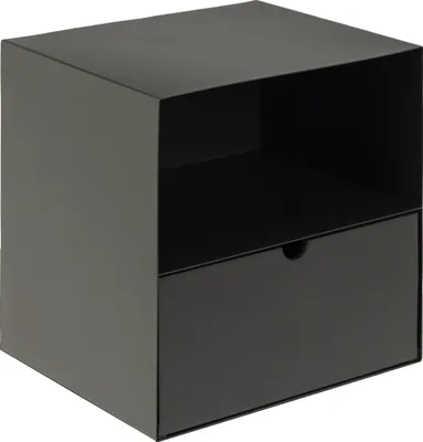 Zdjęcie produktu dla Nachtkommode >Joliet< in schwarz, Stahl - 30x30x25cm (BxHxT)