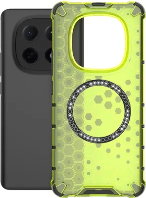 Produktbild von Magnet Hülle für Xiaomi Redmi Note 15 5G Honeycomb Design Hybrid Ringhalter Grün