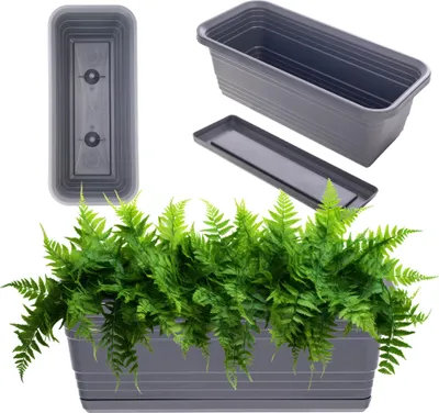 Immagine prodotto di KADAX vaso da balcone 40cm + supporto antracite