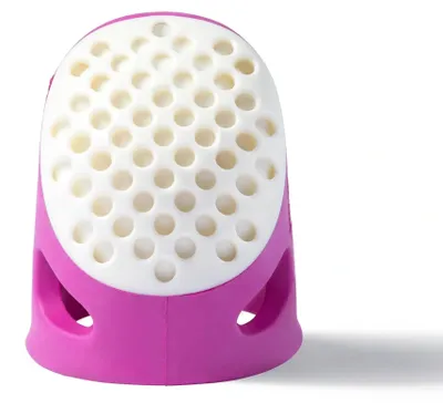 Produktbild von Prym Fingerhut Ergonomics M, Größe M, ergonomisch, rutschfest, atmungsaktiv, fuchsia/weiß