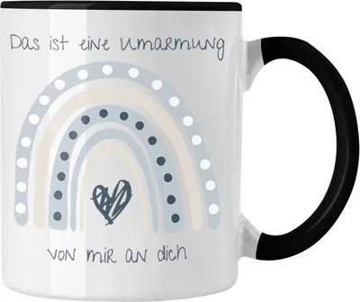 Produktbild von Trendation - Beste Freundin Tasse Geschenk Beste Freundinnen Geburtstag Lustig Freundinnen Spruch Becher - Umarmung Von Mir An Dich (Schwarz)