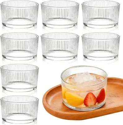 Zdjęcie produktu dla Szklanki do deseru 200 ml, 8 sztuk, przezroczyste, na imprezę