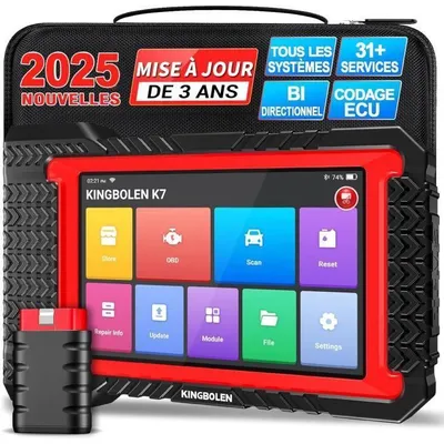 Imagen del producto de Maletín de diagnóstico para automóviles - KINGBOLEN - K7 - 31 funciones - Programación de la unidad de control electrónico (ECU) - Pantalla LCD de 7 pulgadas
