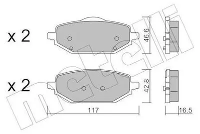 Produktbild von METELLI Bremsbeläge Satz Hinten Bremsklötze für MG MG 5 SW EV 22-1395-0