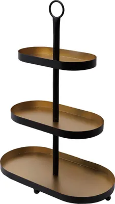 Produktbild von TrendLine Deko Eisen Etagère 50 x 18 x 35 cm schwarz-gold