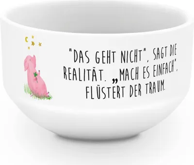 Produktbild von Mr. & Mrs. Panda schale Schwein Glück - Weiß - Geschenk, Lustige Sprüche, joghurtbowl, Träume, Sterne, Obstschale, Müslischale, porzellanschüssel, Ziele, Suppenschüssel