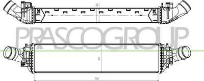 Produktbild von PRASCO AD040N001 Ladeluftkühler LLK für AUDI A6 Avant (4G5, 4GD, C7) Turbo Intercooler