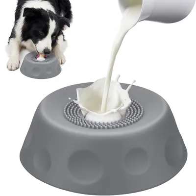 Produktbild von Schleckball Hund Silikon, Schleckmatte Hund, Antischlingnapf Hunde Katze mit Saugnapf, Futternapf Hundenapf Schleckmatte für Anti Schling Napf