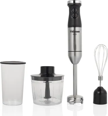 Produktbild von Tristar MX-4839 Stabmixer-Set, Pürierstab, 0,7 l, Pulsfunktion, 1 m, 800 W, Schwarz, Edelstahl