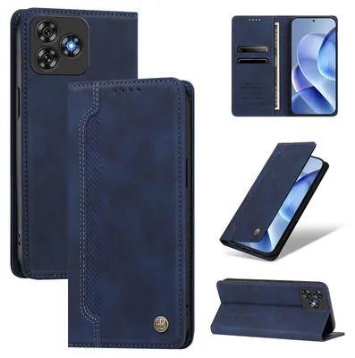 Produktbild von Handyhülle für Oukitel C53, Leder Wallet Klapphülle mit Standfunktion, Stoßfeste Schutzhülle Dunkelblau