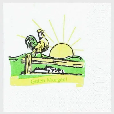 Produktbild von 800x Motivservietten "Guten Morgen" 24x24cm 1/4 -Falz 2-lagig