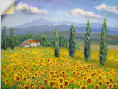 Produktbild von ARTland Wandbild, selbstklebend Sonnenblumenwiese Größe: 40x30 cm