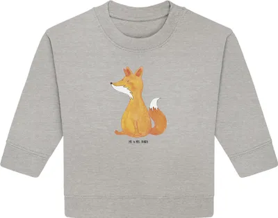 Produktbild von Mr. & Mrs. Panda Organic Baby Pullover Einhorn Wunsch 12. - 18. Monat - Heather Grey - Geschenk, Unicorns, Fuchs, Unicorn, Füchse, Einhörner, Fuchshörnchen, Bullover