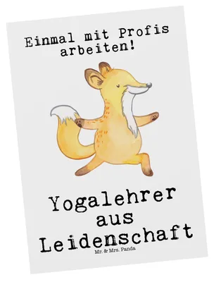 Produktbild von Mr. & Mrs. Panda Postkarte Yogalehrer Leidenschaft - Weiß - Geschenk, Ansichtskarten, Ansichtskarte, Grußkarte, bildkarte, Postkarten