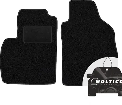 Produktbild von moto-MOLTICO Vorne Fußmatten Auto Velours Autoteppiche Schwarz Automatten Set 2-teilig passend für Fiat 500 ab 2007