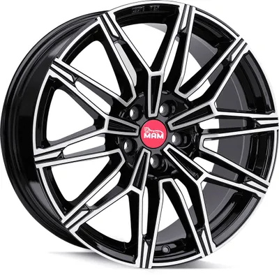 Produktbild von 19 Zoll Alufelge MAM WHEELS B3N 19"x8.50" 5x120 PCD ET35 72.6mm Felge Schwarz FRONT Poliert