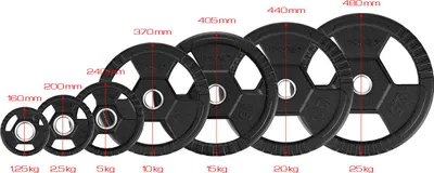 Produktbild von 5 kg schwarze olympische Gewichtsscheibe