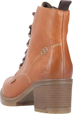 Produktbild von Rieker Damen Schnürboot Blockabsatz Stiefelette Profilsohle 77521, Größe:37 EU, Farbe:Braun