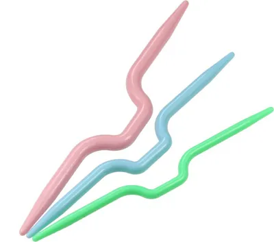 Produktbild von Zopfmusternadeln 3er-Set aus Kunststoff Stärke 3, 4 und 5 mm