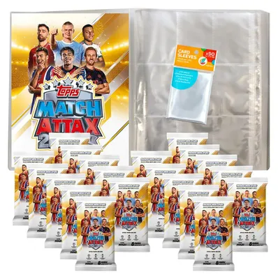 Obrázek produktu pro Sada karet UCC Match Attax Champions League 2026/27 – 1 prázdný sběratelský album + 20 boosterů + exkluzivní ochranné obaly collect-it