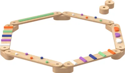Produktbild von Holz-Balancebalken-Set für Kinder 3-8 Jahre, zweiseitige Balancebretter zur Koordinationsförderung