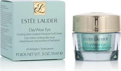 A product shot of Estée Lauder DayWear Eye Cooling Anti-Oxidant Moisture GelCreme and its packaging.