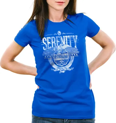 Produktbild von style3 Serenity Firefly Damen T-Shirt aufbruch allianz raumschiff, Farbe:Blau, Größe:M