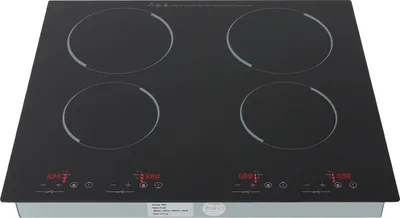 Image de Plaque de cuisson vitrocéramique électrique encastrable - 4 zones - 2×1800 W + 2×1200 W (6000 W) -tactile - 9 niveaux - Minuterie 0-120 min - Sécurité enfants