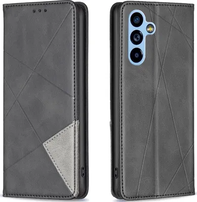 Produktbild von Mobigear Rhombus Slim  Samsung Galaxy A54 Hülle Klapphülle - Schwarz